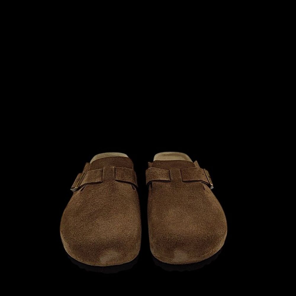 Quince Women Water Repellent Suede Clog Mule Cafe 10